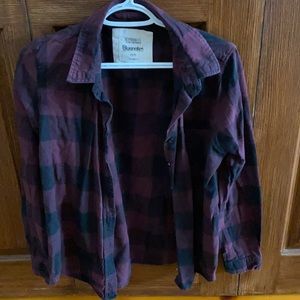 Maroon and Black Plaid Flannel